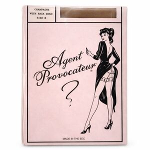Vintage Agent Provocateur Champagne Back Seam Stockings Size B 15 Denier NWT